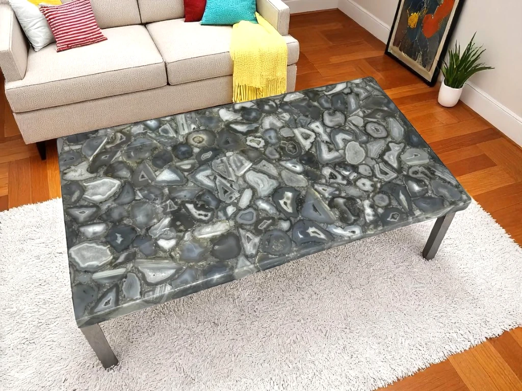Exclusive Agate Stone Table Top – Rectangle Design